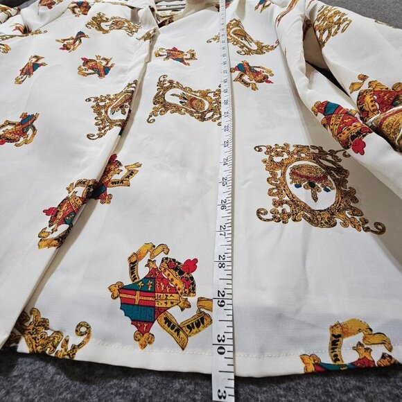 Hunters Run Shirt Womens‎ Size B6 White Gold Printed Long Sleeve Button Down - Picture 14 of 16